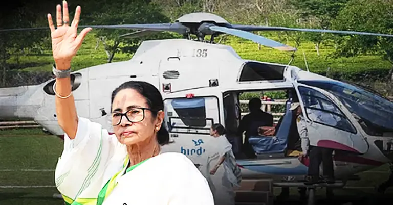 মমতা ব্যানার্জির হেলিকপ্টারের সামনে ড্রোন ঘোরাফেরা